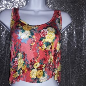 NWOT floral crop top